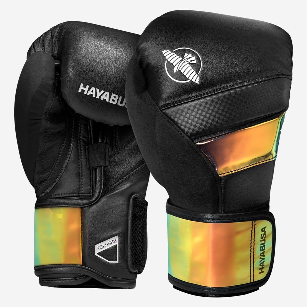 Hayabusa T3 Iridescent Boxing Gloves - White / Black - Image 2