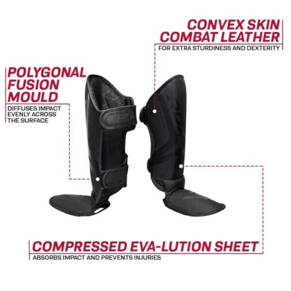 RDX T15 Black Matte GEL PADDED SHIN INSTEP GUARDS - Image 3