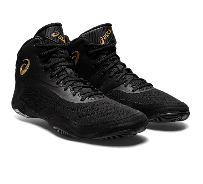 Asics SPLIT ELITE Black/Gold Wrestling Shoes - Image 3