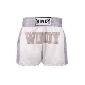 Windy Muay Thai Shorts - Retro 2.0 - White/Grey