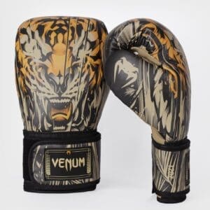 Venum Tiger Boxing Gloves - Black/Neon Orange