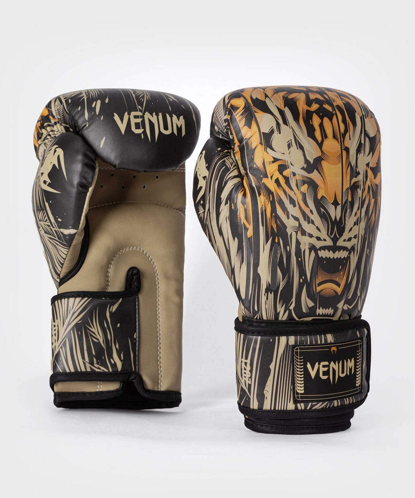 Venum Tiger Boxing Gloves - Black/Neon Orange - Image 4