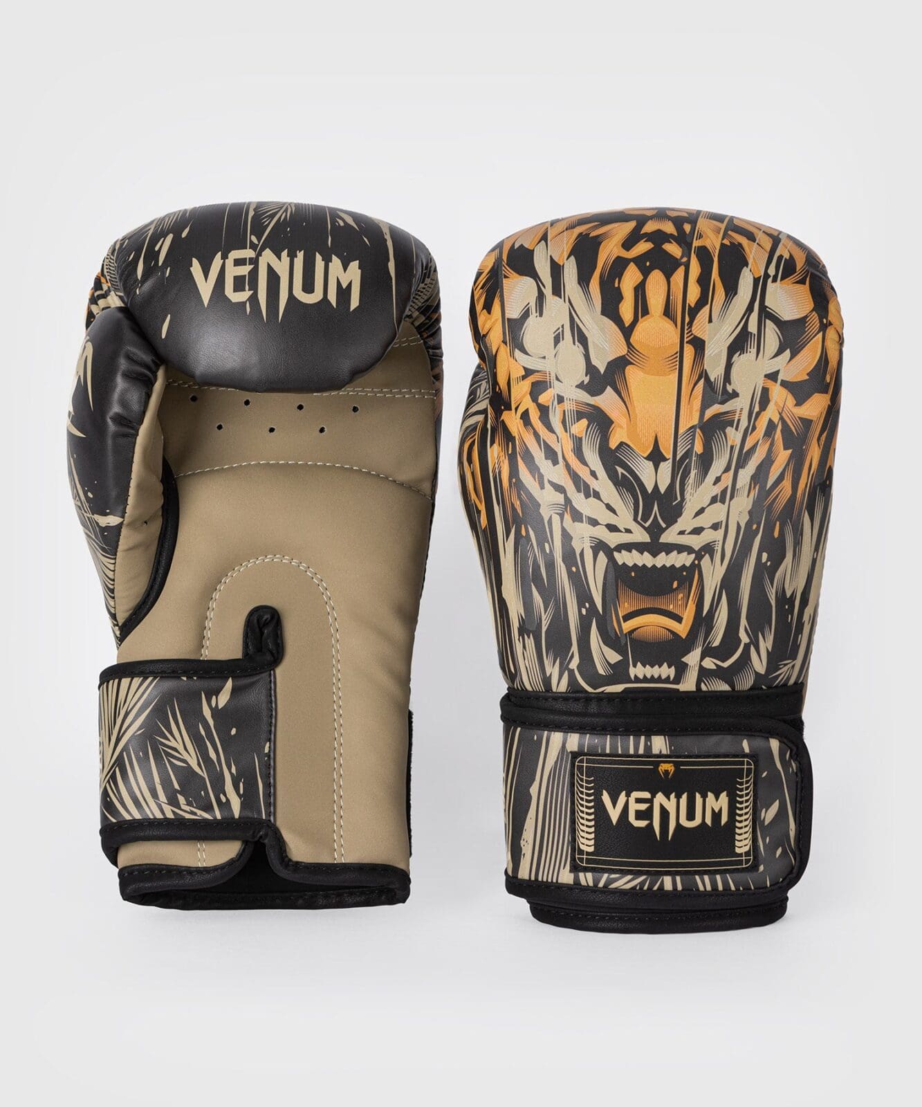 Venum Tiger Boxing Gloves - Black/Neon Orange - Image 5