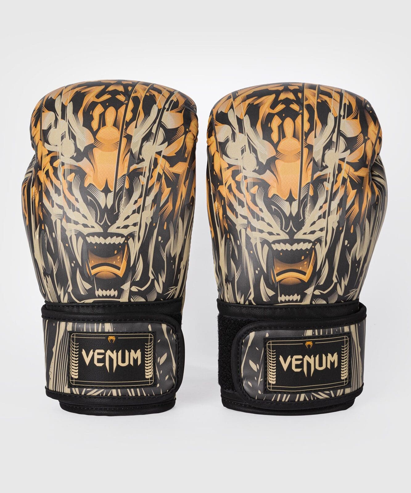 Venum Tiger Boxing Gloves - Black/Neon Orange - Image 3