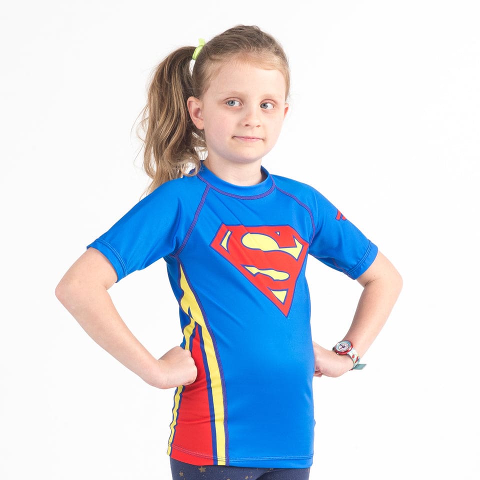 Fusion Fight Gear Superman Logo Kids BJJ Rash Guard - Short Sleeve - Image 2