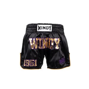 Windy Muay Thai Shorts - Retro 1951 - Satin Black