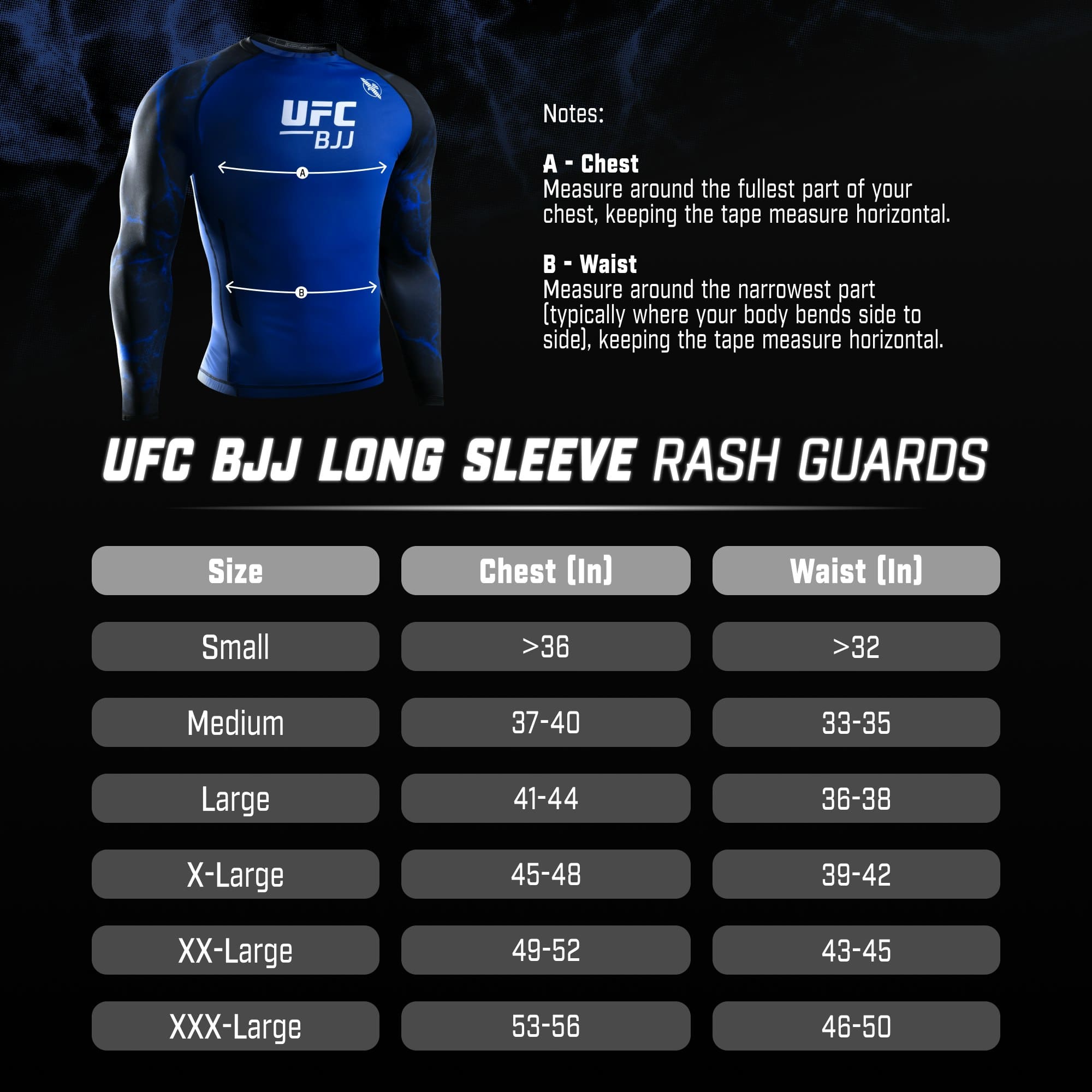 UFC BJJ Men’s Long Sleeve Rash Guard - Multiple Colours - Image 3