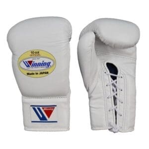 Winning MS-300 Lace Boxing Gloves 10oz - White