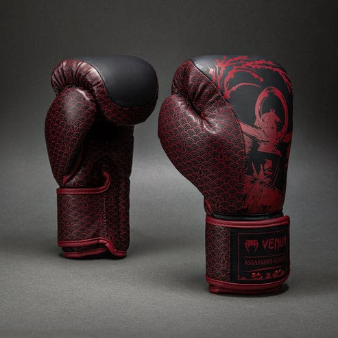 Venum x Assassin's Creed Shadows Boxing Gloves - Burgundy/Black - Image 2