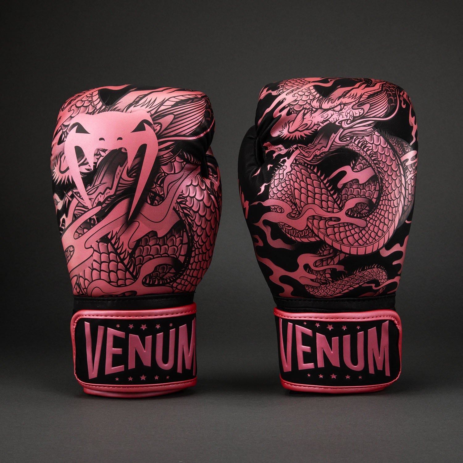 Venum Dragon's Flight Boxing Gloves - Black/Metallic Pink - Image 4