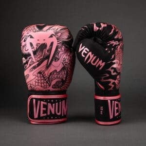 Venum Dragon's Flight Boxing Gloves - Black/Metallic Pink